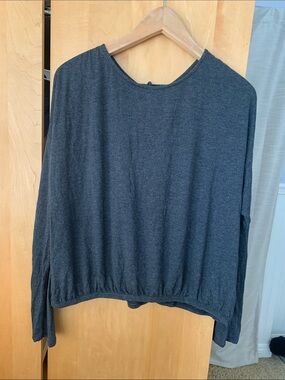 Joy Lab Open Back Long Sleeve Tee Heathered Gray L
